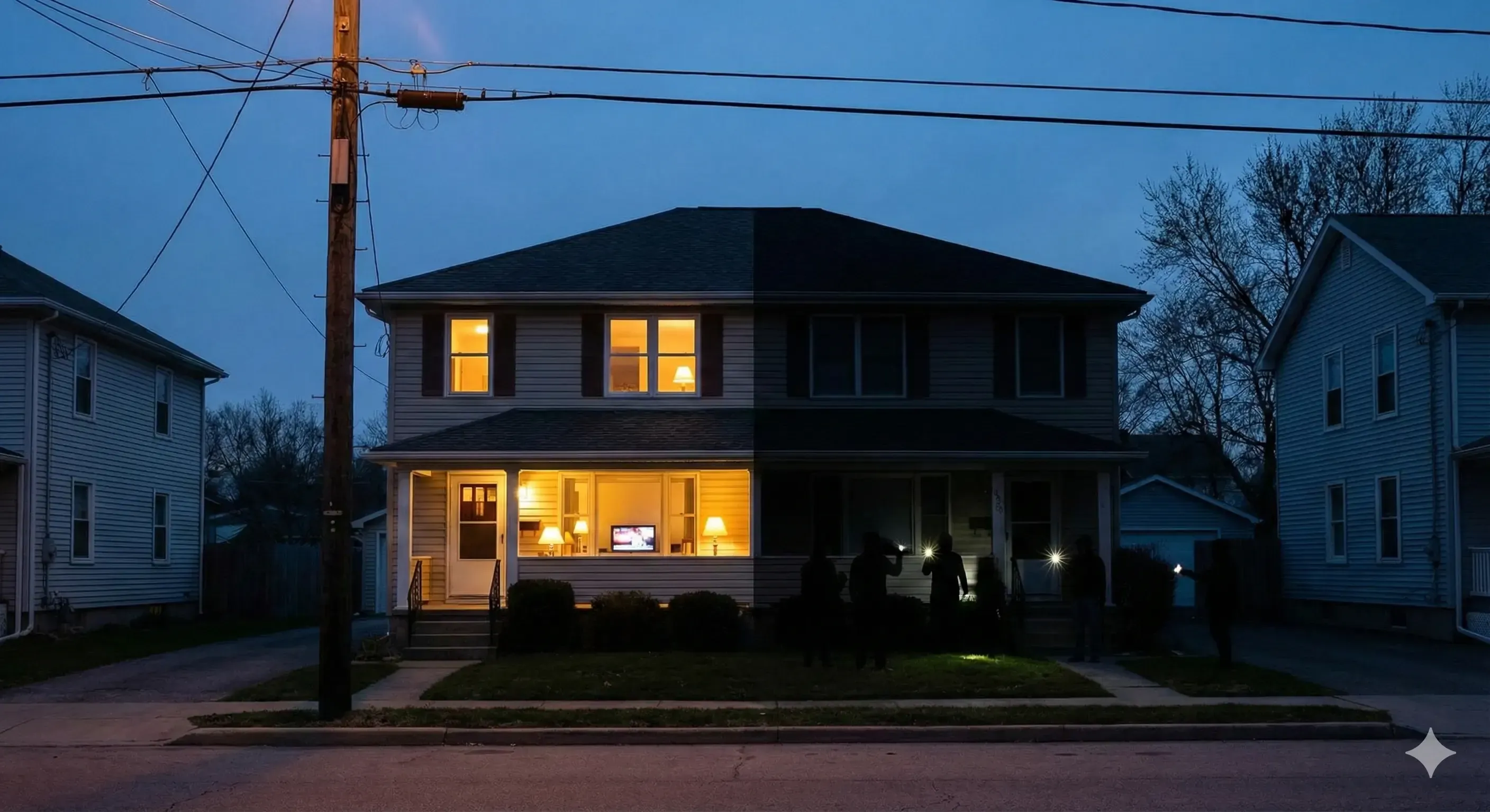 Evin Yarısında Elektrik Yok